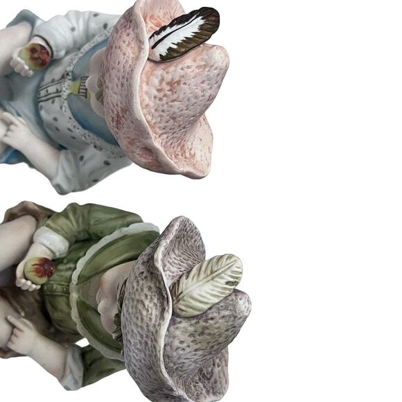 Andrea by Sadek Piano Babies #6162 Bisque Porcelain Figurines Set of 2 Vintage - Picture 5 of 7